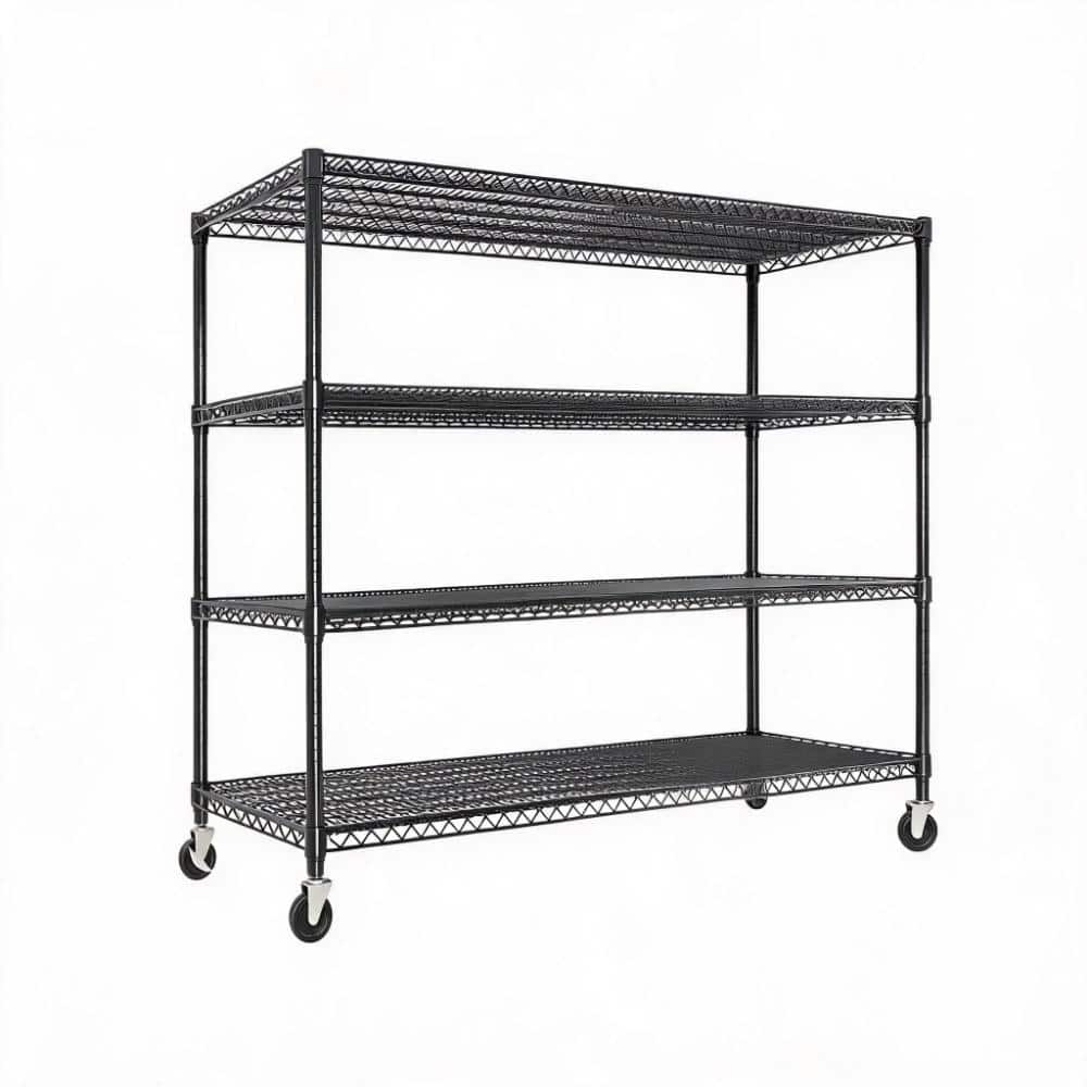 4-Tier Heavy Duty Wire Shelving Unit with Wheels, Adjustable Metal Rack, 59W x 23.9D x 73.8H price history on PriceWatchPro