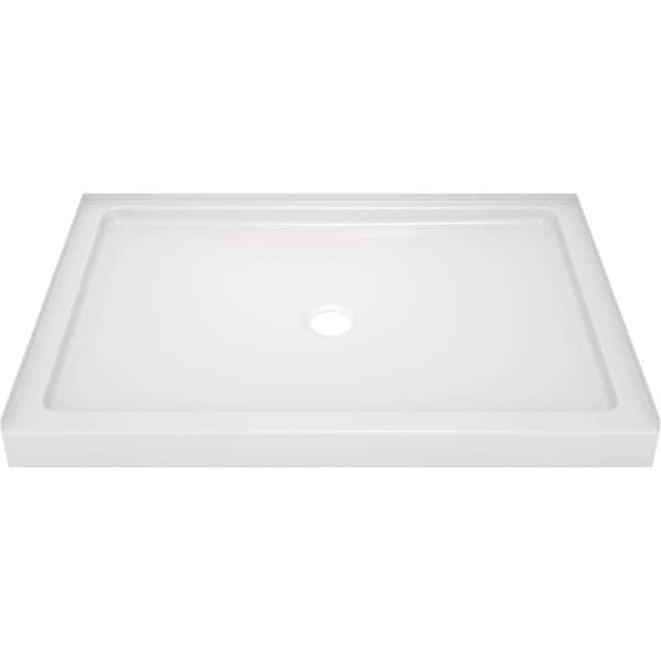 Delta Classic 400 48 x 34 Alcove Shower Pan Base with Center Drain in High Gloss White