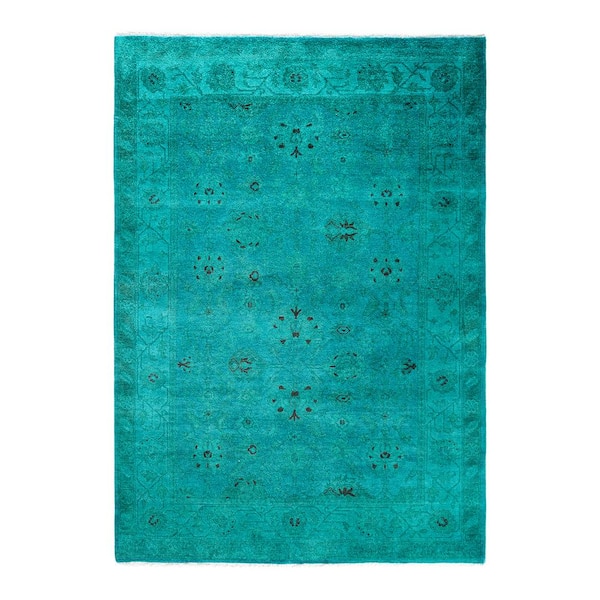 Solo Rugs Fine Vibrance Blue 4 ft. x 6 ft. Solid Wool Indoor Area Rug