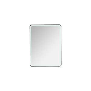 Piceno 24 in. W x 32 in. H Rectangle Framed LED Bathroom Vanity Mirror in Matt Black