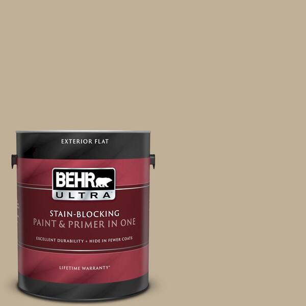 BEHR ULTRA 1 gal. #UL170-17 Vast Desert Flat Exterior Paint and Primer in One