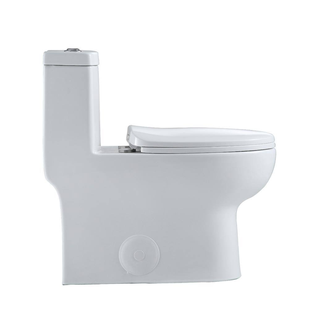 White High Efficiency Dual Flush Elongated One-Piece Toilet