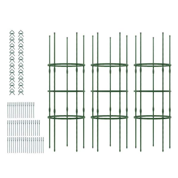 WELLFOR 3 Pack 60 in. H Steel Trellis in Green