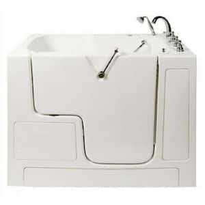 Avora Bath 52 in. x 32 in. Transfer Whirlpool Walk-In Bathtub in White with Wet and Dry Vibration Jets, Right Drain