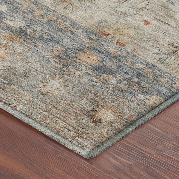 Mayfield Premium Machine Washable Abstract AMF2323 Beige 2 ft. x 7 ft. Runner Rug