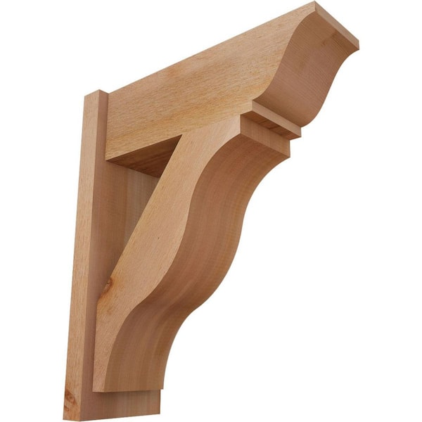 Ekena Millwork 8 in. x 26 in. x 22 in. Fuston Traditional Rough Sawn Western Red Cedar Outlooker