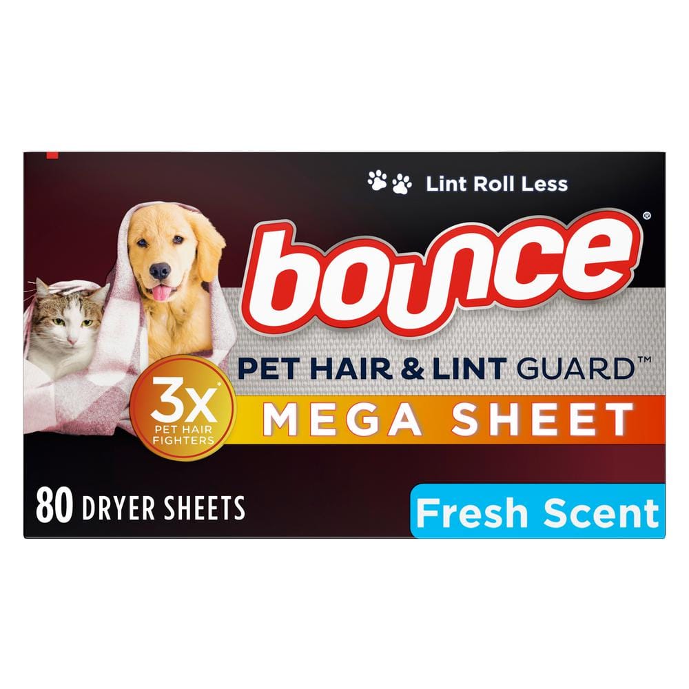Pet Hair and Lint Guard Mega Fresh Scent Dryer Sheets (80-Count)