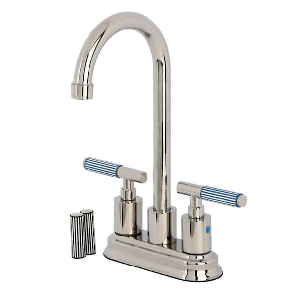 Verona 2-Handle Bar Faucet Deckplate Included in Polished Nickel