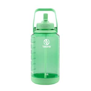 64 oz. Pistachio Green Tritan Plastic Straw Motivation Bottle with Wide Handle
