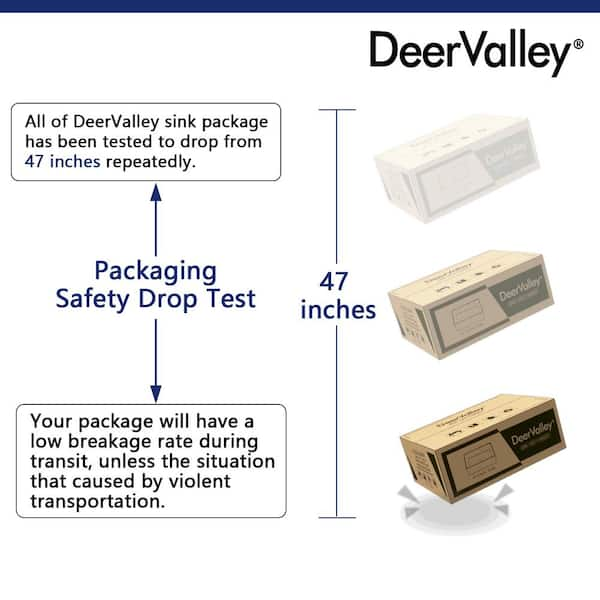 DEERVALLEY Eclipse White Ceramic 33 in. L 50/50 Rectangular Double