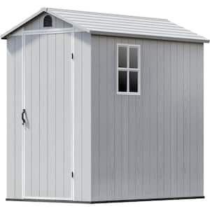 4 ft. W x 6 ft. D Plastic Outdoor Storage Shed with Floor and Lockable Door (23 sq. ft.)