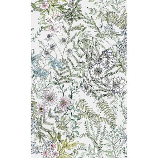 A-Street Prints Full Bloom Off-White Floral Off-White Wallpaper Sample