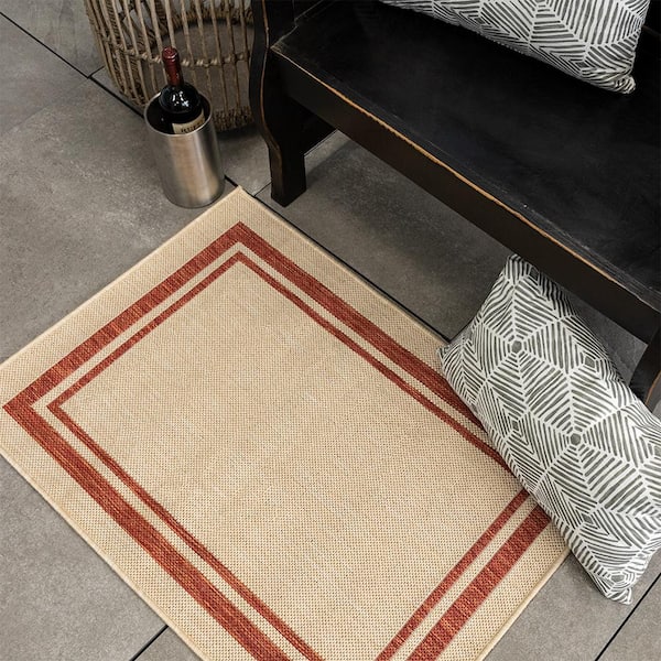 Flatweave Chili Double Doormat 2 ft. x 3 ft. Indoor/Outdoor Patio Area Rug