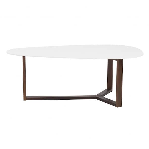 HomeRoots White Triangle Wood Coffee Table 47.64 in. 2000370459 - The ...
