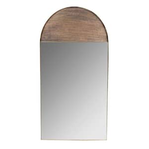 36 in. x 18 in. Mango Wood and iron Arch Mirror