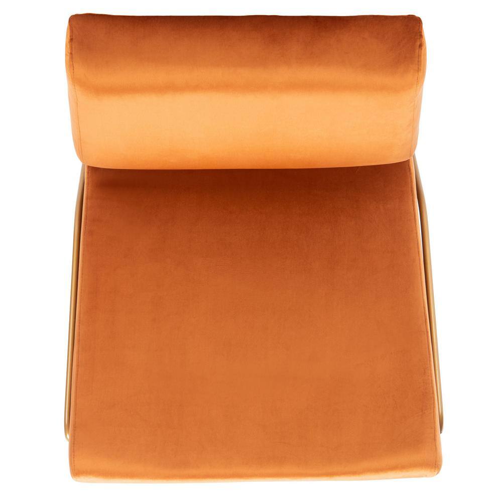 Sienna Brown Velvet and Metal Accent Chair