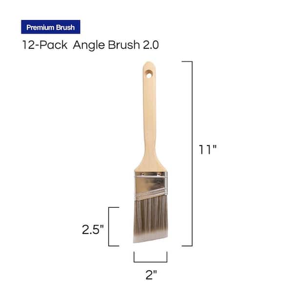 Dracelo 2 in. Angled Paint Brush Set (12 Pack)