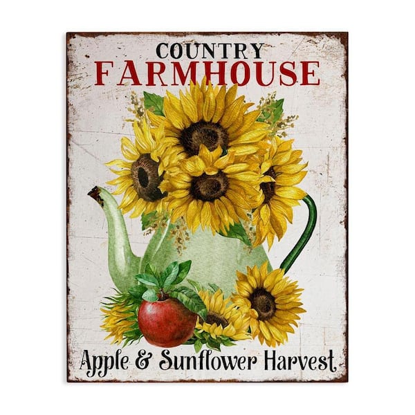 Country Sunflower Harvest by Creatif Belle Unframed Nature Graphic Art Print 30 in. x 24 in.