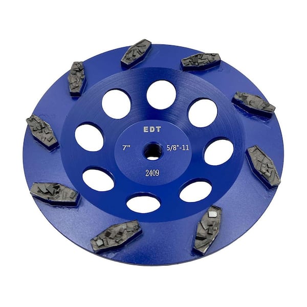 EDiamondTools 7 in. PCD Grinding Wheels, 9 Crushed Chip PCDs, 5/8-11 in. Threaded Arbor