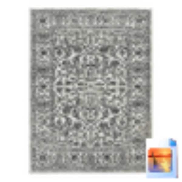 2 X 10 Ivory, Gray, Dark Gray Floral Washable Runner Rug