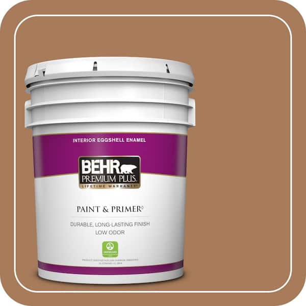 BEHR PREMIUM PLUS 5 gal. #260F-6 Smokey Topaz Eggshell Enamel Low Odor Interior Paint & Primer