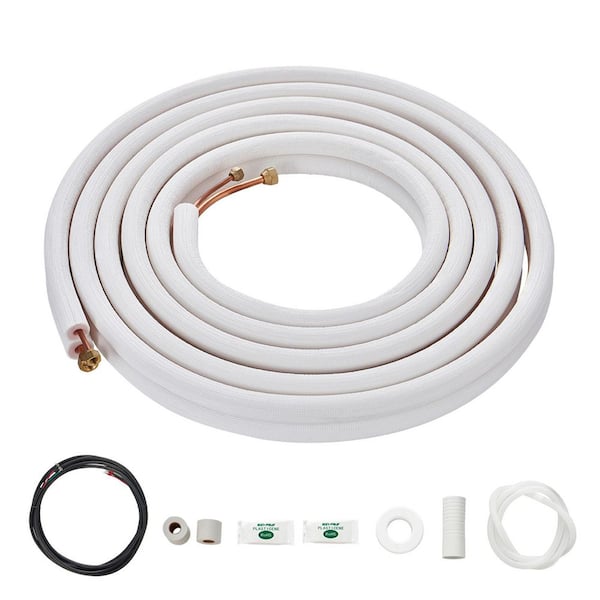 25 ft. Mini Split Line Set 1/4 in. and 3/8 in. O. D Copper Pipes Tubing and Triple-Layer Insulation for Air Conditioning