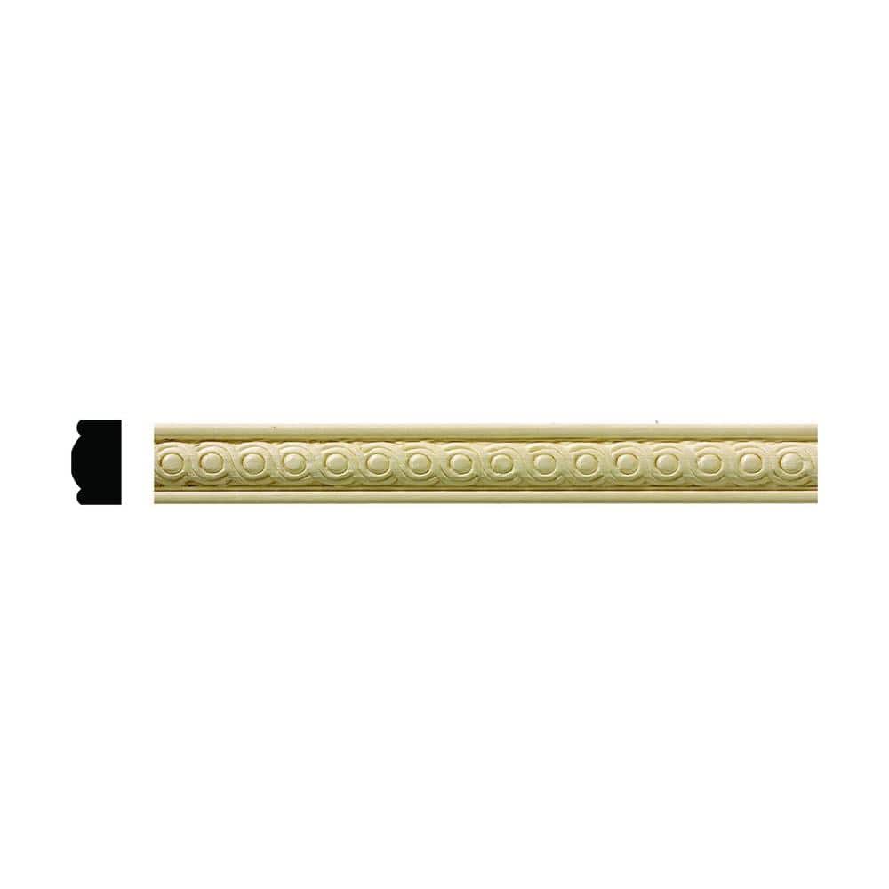 Ornamental Mouldings 7/16 in. x 3/4 in. x 96 in. Hardwood White ...