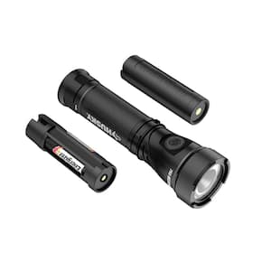 750 Lumens Dual Power LED Swivel-Head Rechargeable Flashlight with Pocket Clip and Rechargeable Battery