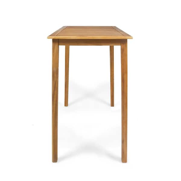 Polaris 41 in. Teak Brown Rectangle Wood Outdoor Patio Dining Table