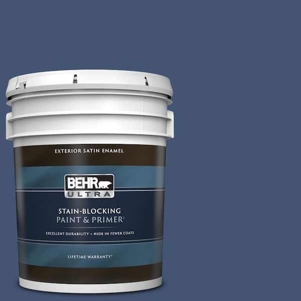BEHR ULTRA 5 gal. Home Decorators Collection #HDC-CL-26 Champlain Blue Satin Enamel Exterior Paint & Primer