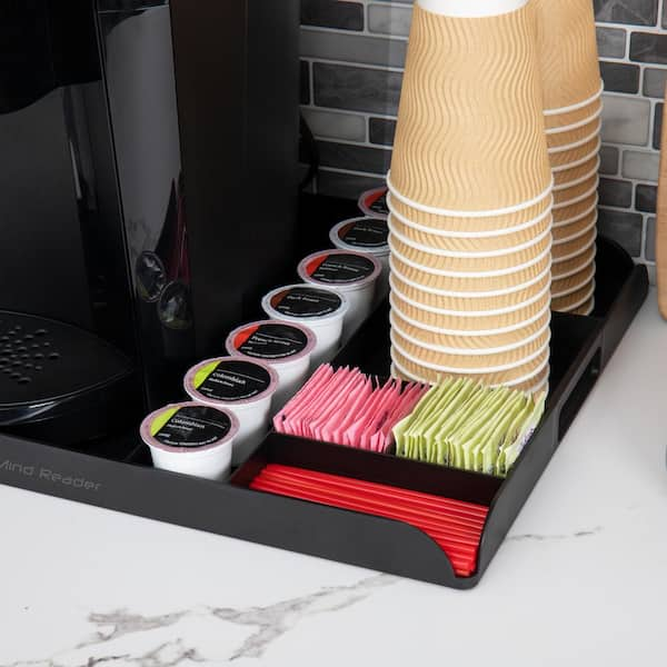 Coffee Station Organizer Wooden Coffee Bar Storage Organizer K Cup  Organizer for Countertop Farmhouse Coffee Bar Accessories Coffee Pod  Organizer - Black 