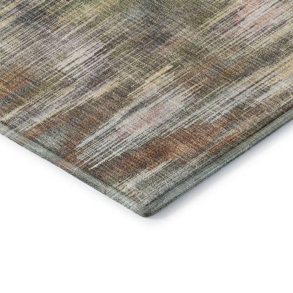 Mayfield Premium Machine Washable Abstract AMF2129 Terracotta 2 ft. x 7 ft. Runner Rug