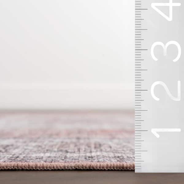 Prairie Medallion Spill Proof Machine Washable 2 ft. 6 in. x 8 ft. Ivory Runner Rug
