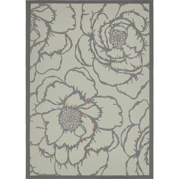 Unique Loom Outdoor Rose Gray 8' 0 x 11' 4 Area Rug