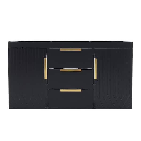 Staykiwi 36 in. Bath Vanity Cabinet without Top in Black Unassembled