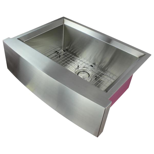 Transolid Studio Farmhouse/Apron-Front Stainless Steel 30 in. Single Bowl Kitchen Sink in Brushed Finish