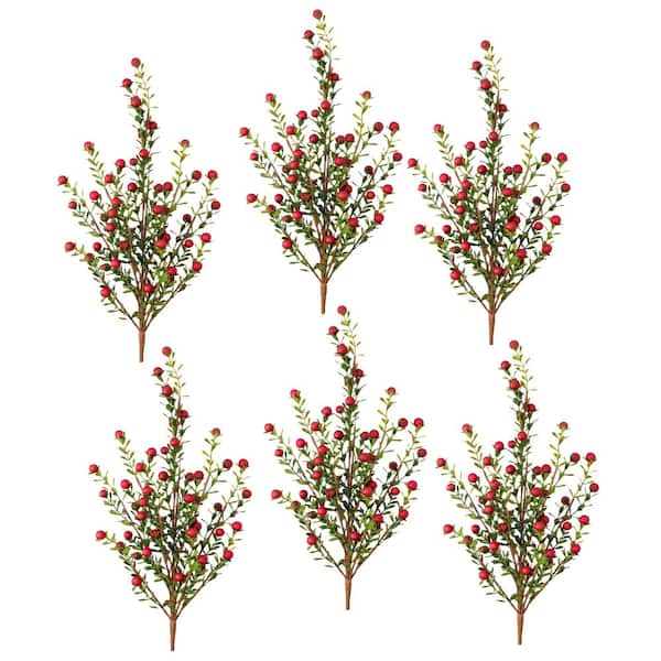 16" Mini Wild Cranberry Leaf Spray