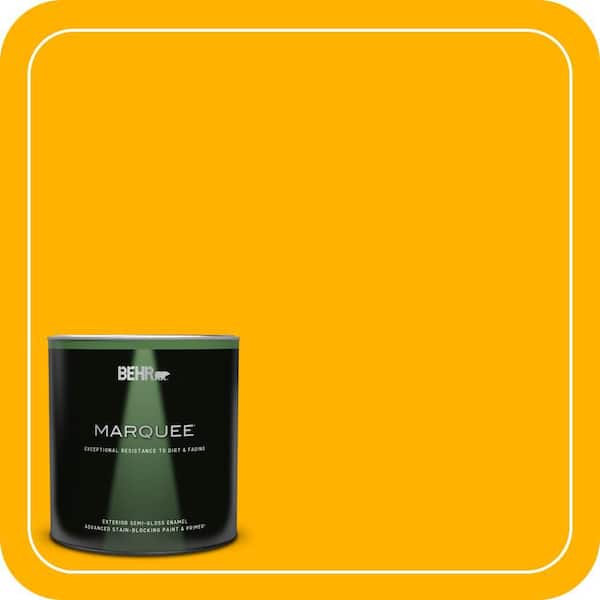 BEHR MARQUEE 1 qt. #310B-7 Saffron Thread Semi-Gloss Enamel Exterior Paint & Primer