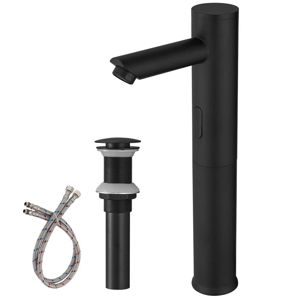 Automatic Sensor Touchless Vessel Sink Faucet Matte Black Single Hole Bathroom with Pop Up Drain price history on PriceWatchPro