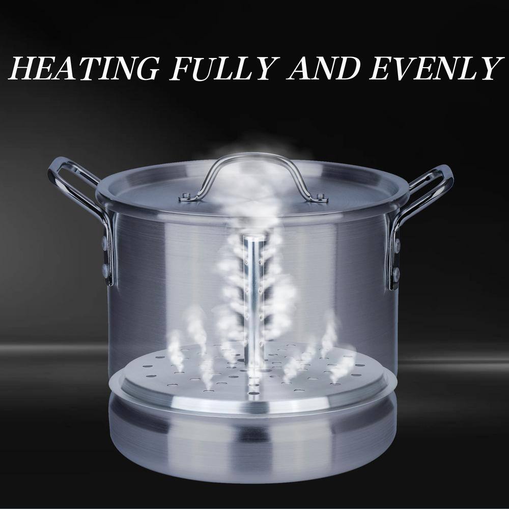 32 Quart Aluminum Tamale Steamer Pot with Lid