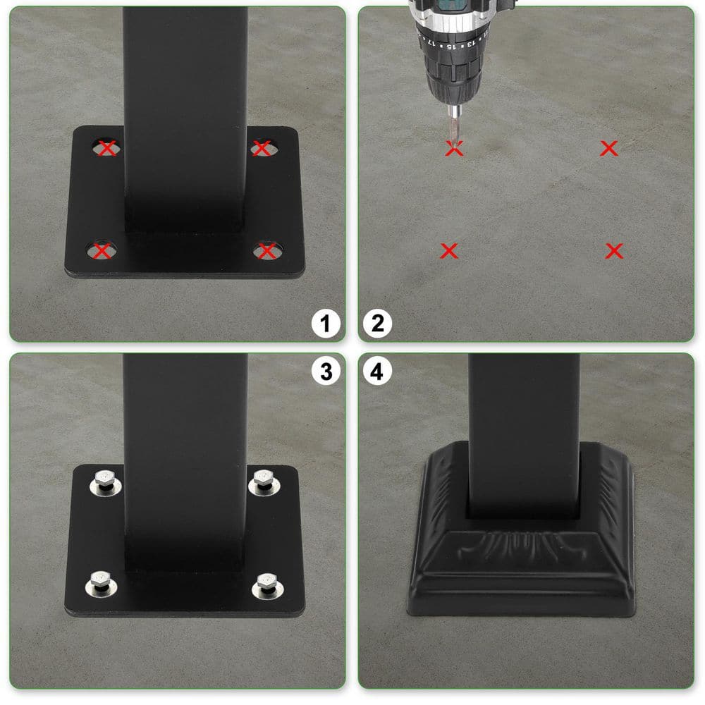 Matte Black Stainless Steel 3-Step Handrail for Stairs