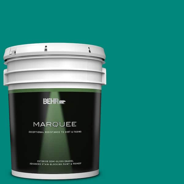 BEHR MARQUEE 5 gal. #P450-7 Mystic Turquoise Semi-Gloss Enamel Exterior Paint & Primer