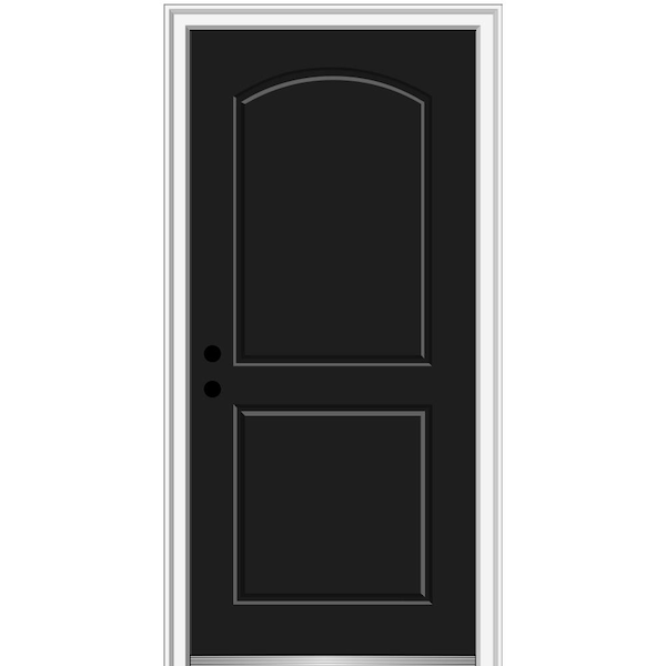 MMI DOOR 32 in. x 80 in. Right-Hand Inswing 2-Panel Archtop Classic Painted Fiberglass Smooth Prehung Front Door