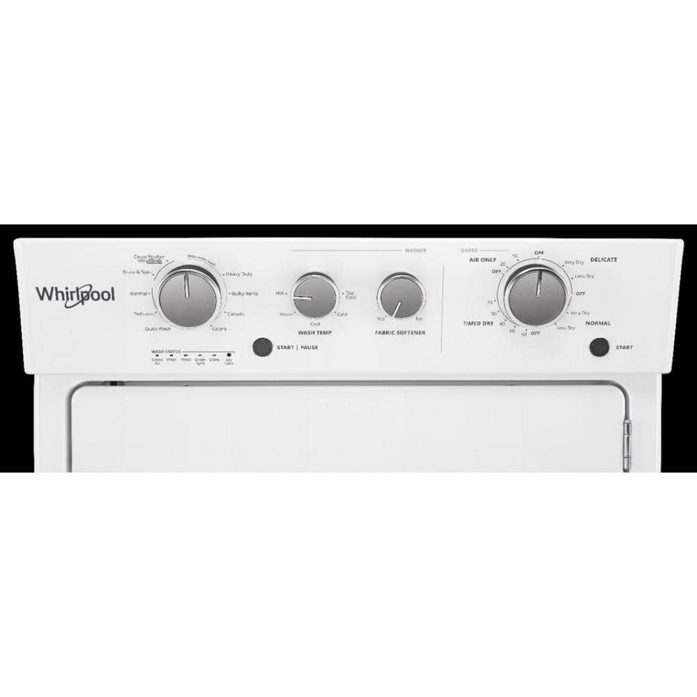 White Electric Stacked Laundry Center with 9 Wash Cycles