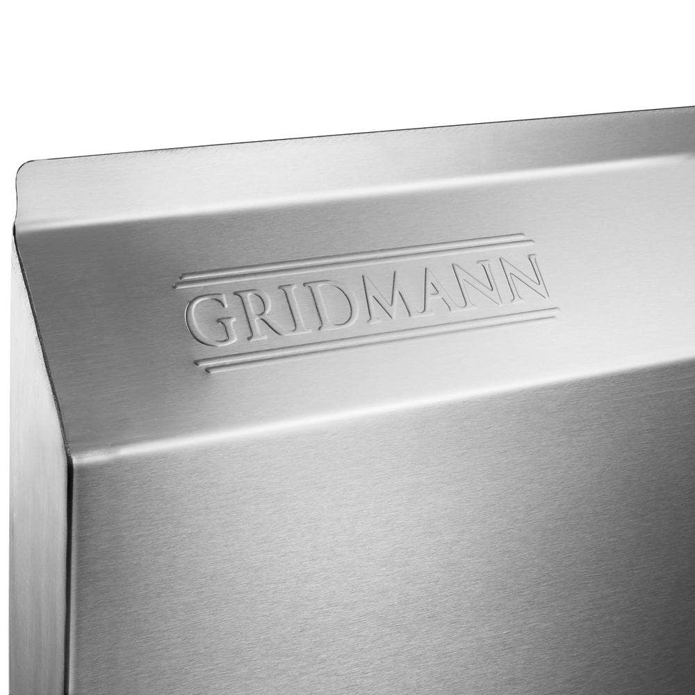 Commercial Stainless Steel Dual Basin Utility Sink with Backsplash