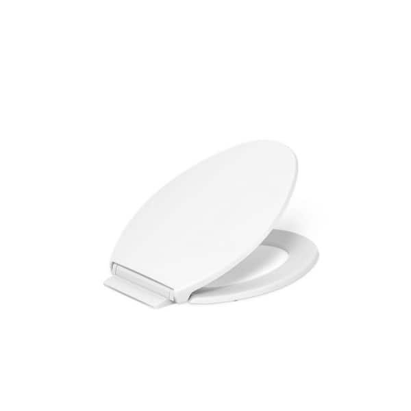 Highline Elongated Grip Tight Bumpers, Soft Close Toilet Seat in White