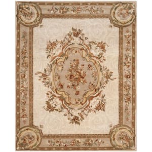 Empire Ivory/Light Gray 8 ft. x 10 ft. Border Area Rug