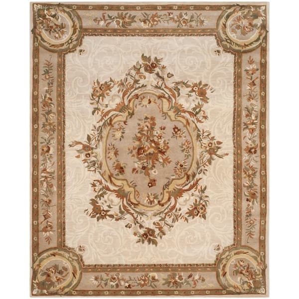 SAFAVIEH Empire Ivory/Light Gray 8 ft. x 10 ft. Border Area Rug