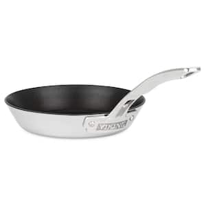 3-Ply Contemporary 8 in. Stainless Steel Fry Pan with Nonstick Interior