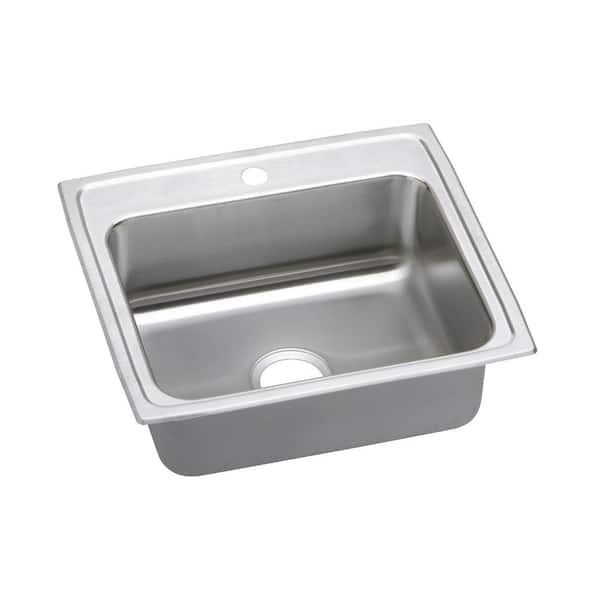 Lustertone 25 in. Drop-in Single Bowl 18-Gauge Stainless Steel Kitchen ADA Sink Only
